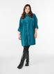 Corderoy jurk met rits en 3/4-mouwen, Groen, Model image number 1