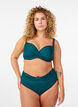 Bikini top met beugel en plooien, Groen, Model image number 1