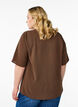 Blouse met korte mouwen en V-hals, Bruin, Model image number 2