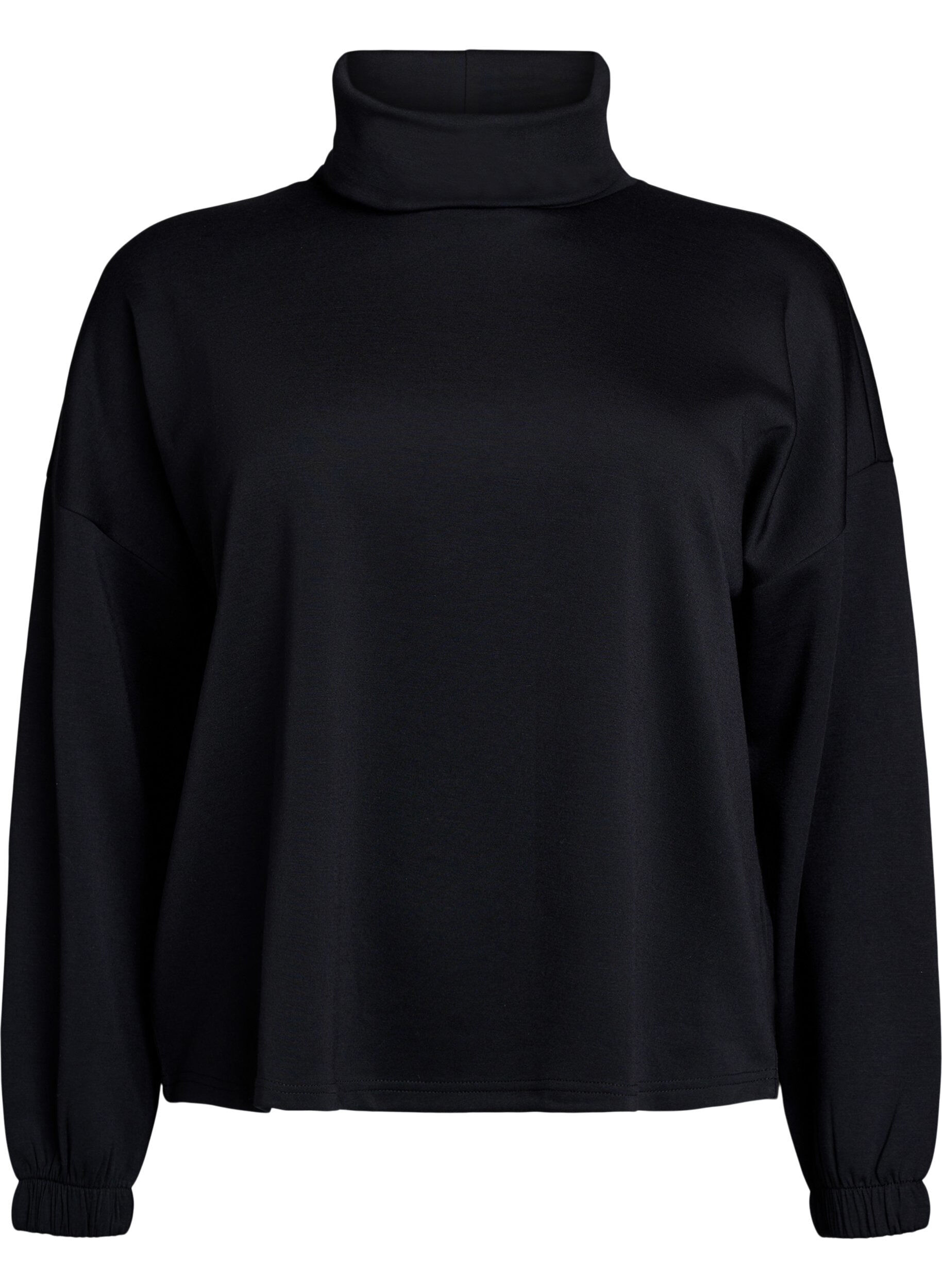 Blouse met turtleneck in modalmix