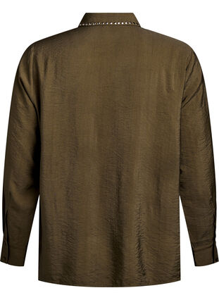 ZizziShirt met studs, Dark Olive, Packshot image number 1