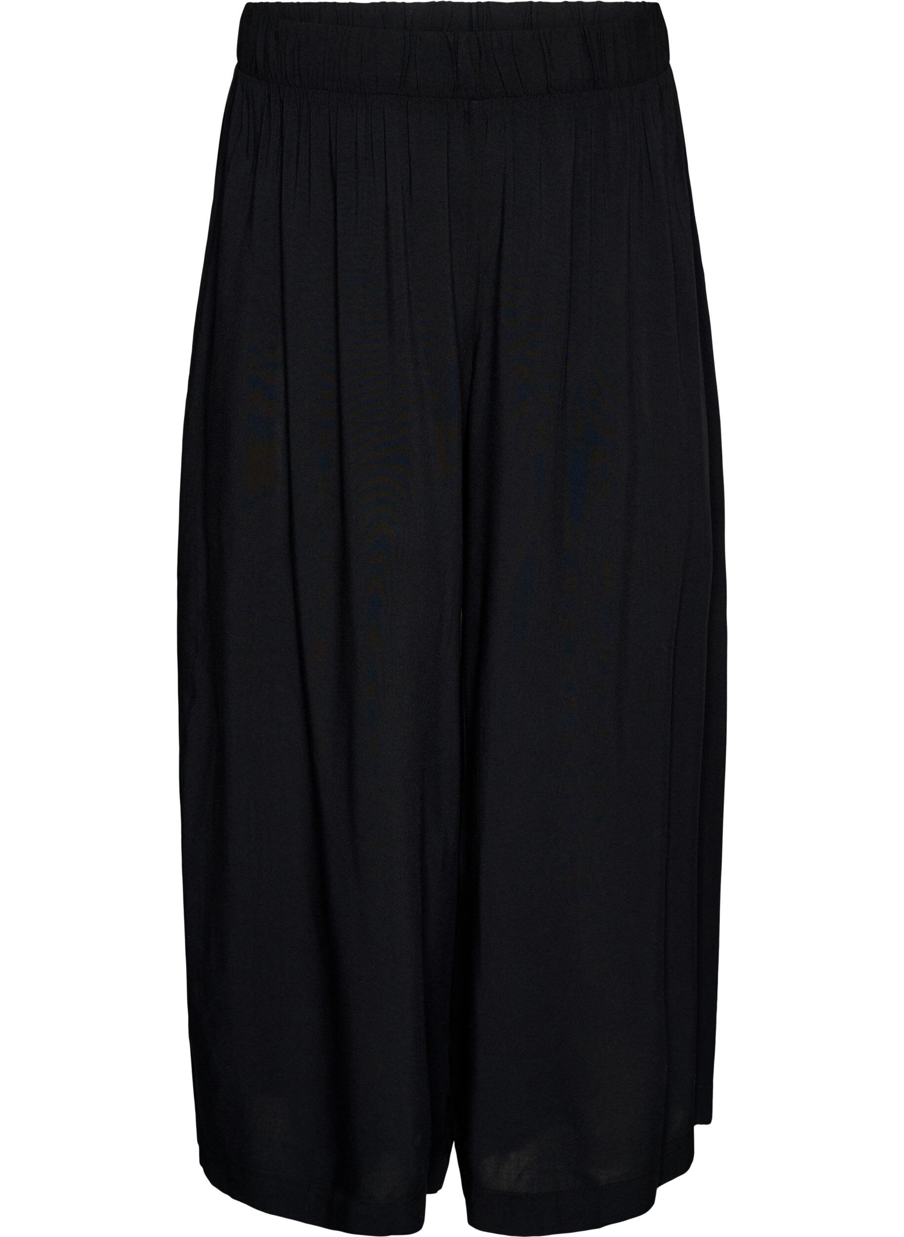 FLASH - Culotte in viscose met een high waist en wijde pijpen