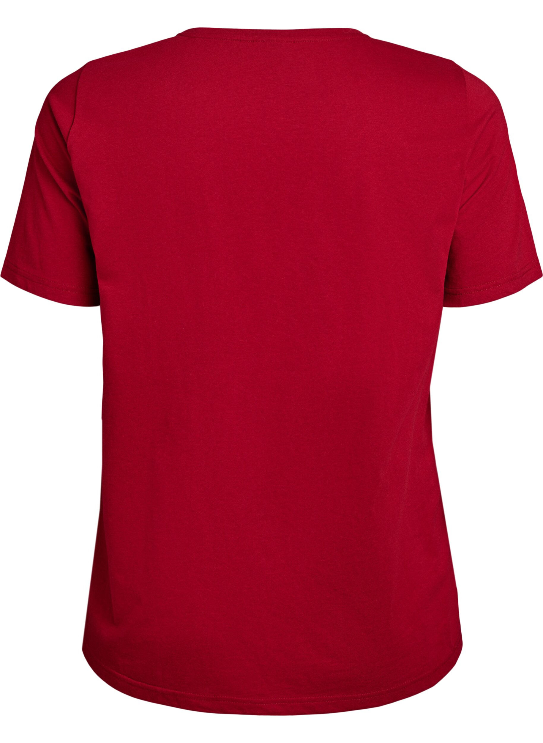 ZizziT-shirt met print, Rood, Packshot image number 1
