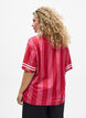 Sporty T-shirt met ruiten en tekstprint, Rood, Model image number 2