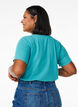 Basic effen katoenen t-shirt, Blauw, Model image number 2
