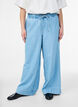 Denim jogger met wijde pijpen en hoge taille, Blauw, Model image number 2