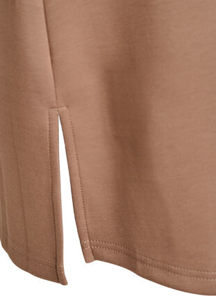 ZizziT-shirtjurk van jersey met zijsplitten, Bruin, Packshot image number 3