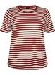 Gestreept T-shirt met geribbelde textuur, Rood, Packshot image number 0