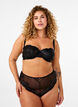 Mesh Brazilian slipje met borduursel, Black, Model image number 0