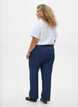 Jeans met rechte pasvorm en elastische taille, Blauw, Model image number 1