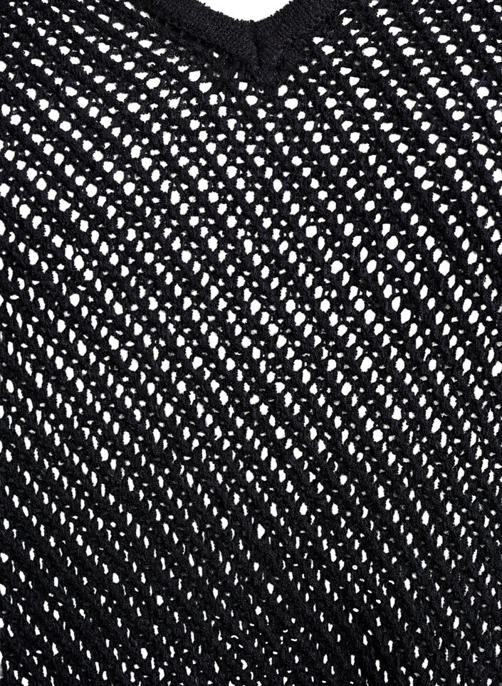 FLASH - Mouwloze gebreide top met V-hals, Zwart, Packshot image number 2