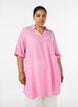 Tuniek van linnen en viscose met A-vorm, Roze, Model image number 0