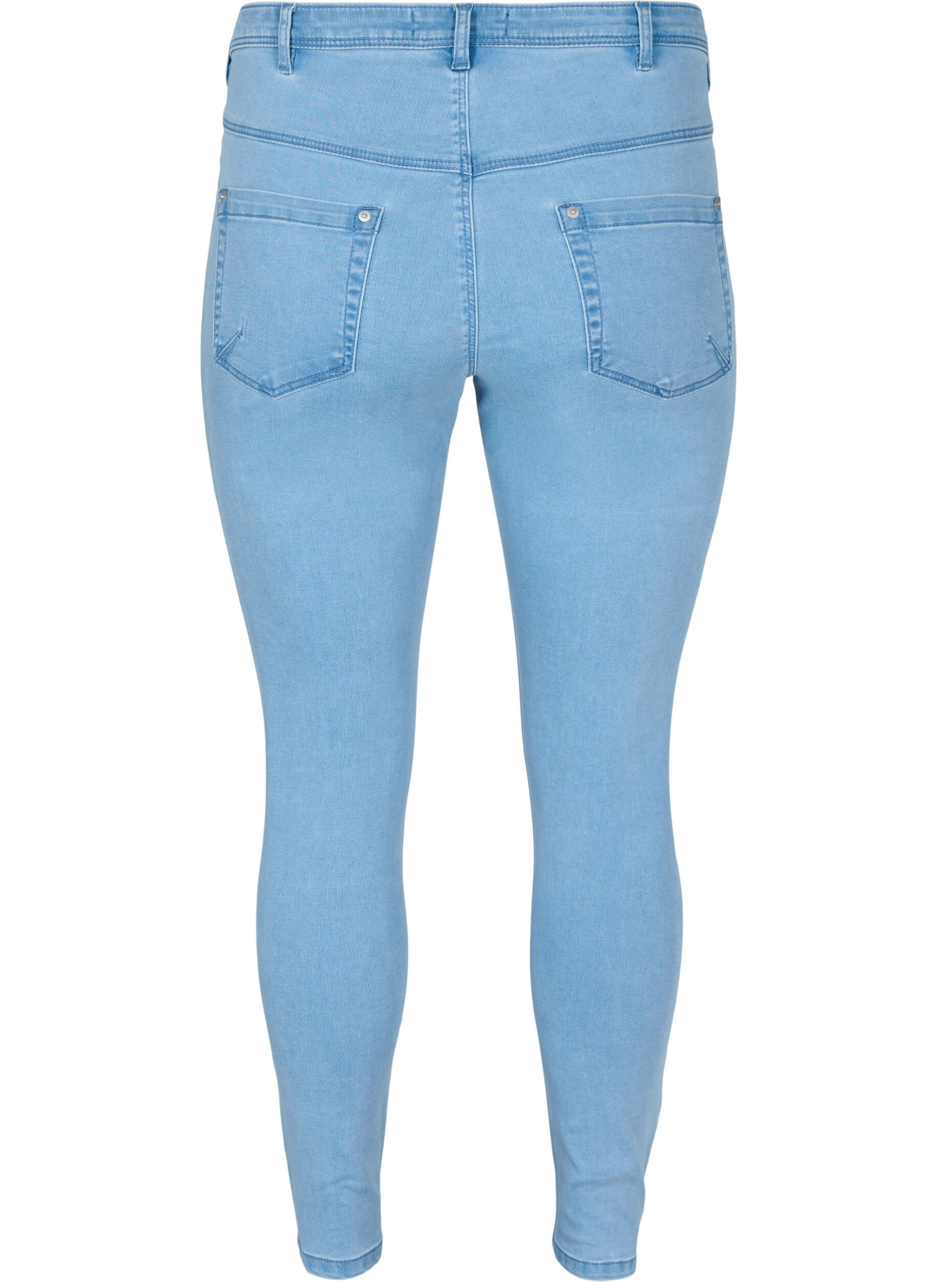 ZizziGecropte Amy jeans met ritssluiting details, Blauw, Packshot image number 1
