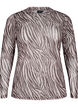 Mesh top met zebra print, Zwart, Packshot image number 0