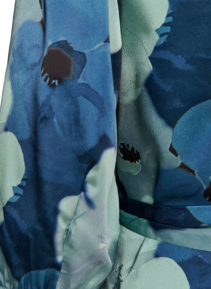 Robe portefeuille &agrave; imprim&eacute; floral et manches 3/4, Mixed colours, Packshot