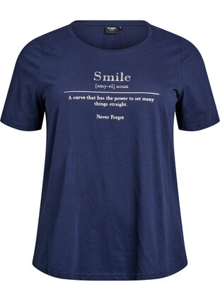 ZizziFLASH - T-shirt met motief, Navy Blazer Smile, Packshot image number 0