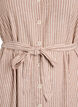 Mouwloze gestreepte midi jurk in linnen en viscose, Beige, Packshot image number 2