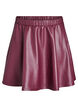 Korte skaterskirt in imitatieleer, Donker Bordeaux, Packshot image number 0
