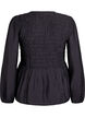 Blouse met smock en lange mouwen, Zwart, Packshot image number 1