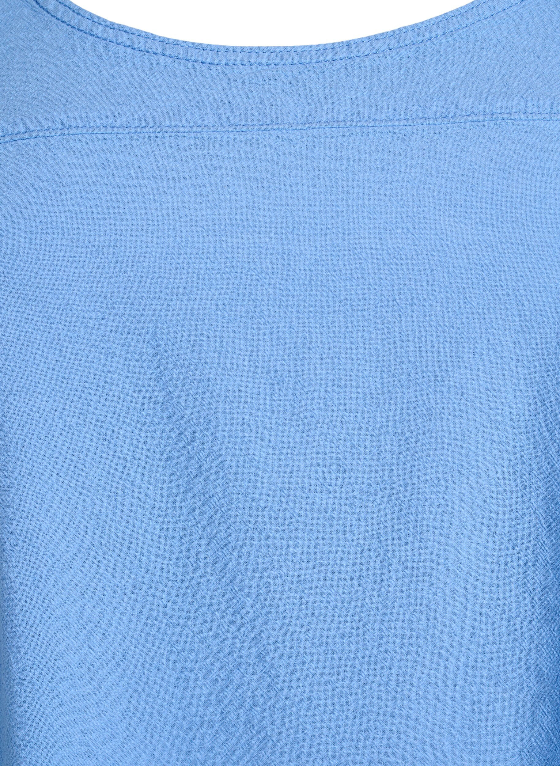 ZizziKatoenen jurk met korte mouwen, Blauw, Packshot image number 2