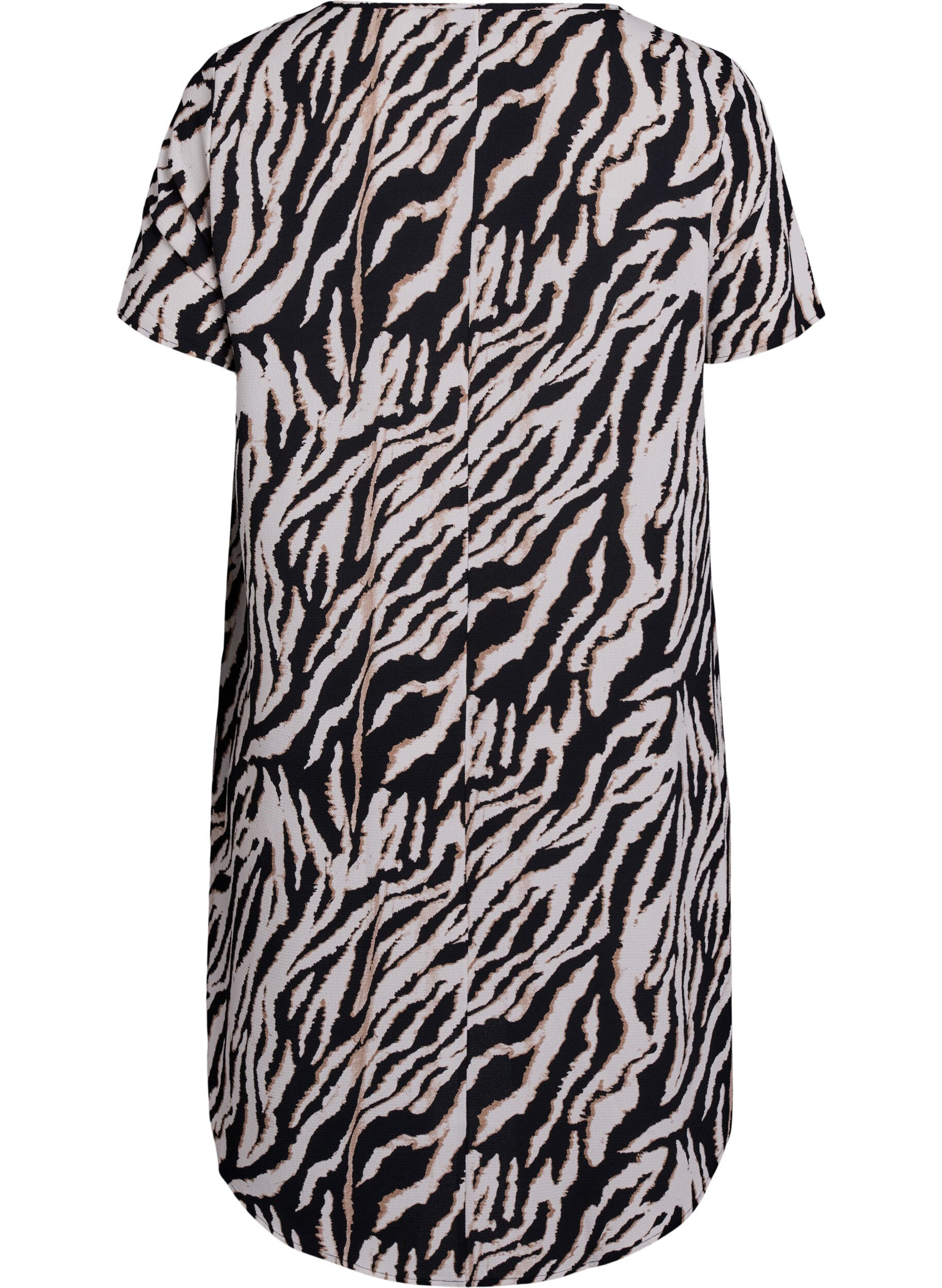 ZizziJurk met print en korte mouwen, Zwart, Packshot image number 1