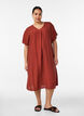 Jurk met V-hals van viscose, Rood, Model image number 1