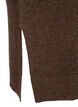 Gebreide jurk met lange mouwen en V-hals, Bruin, Packshot image number 3