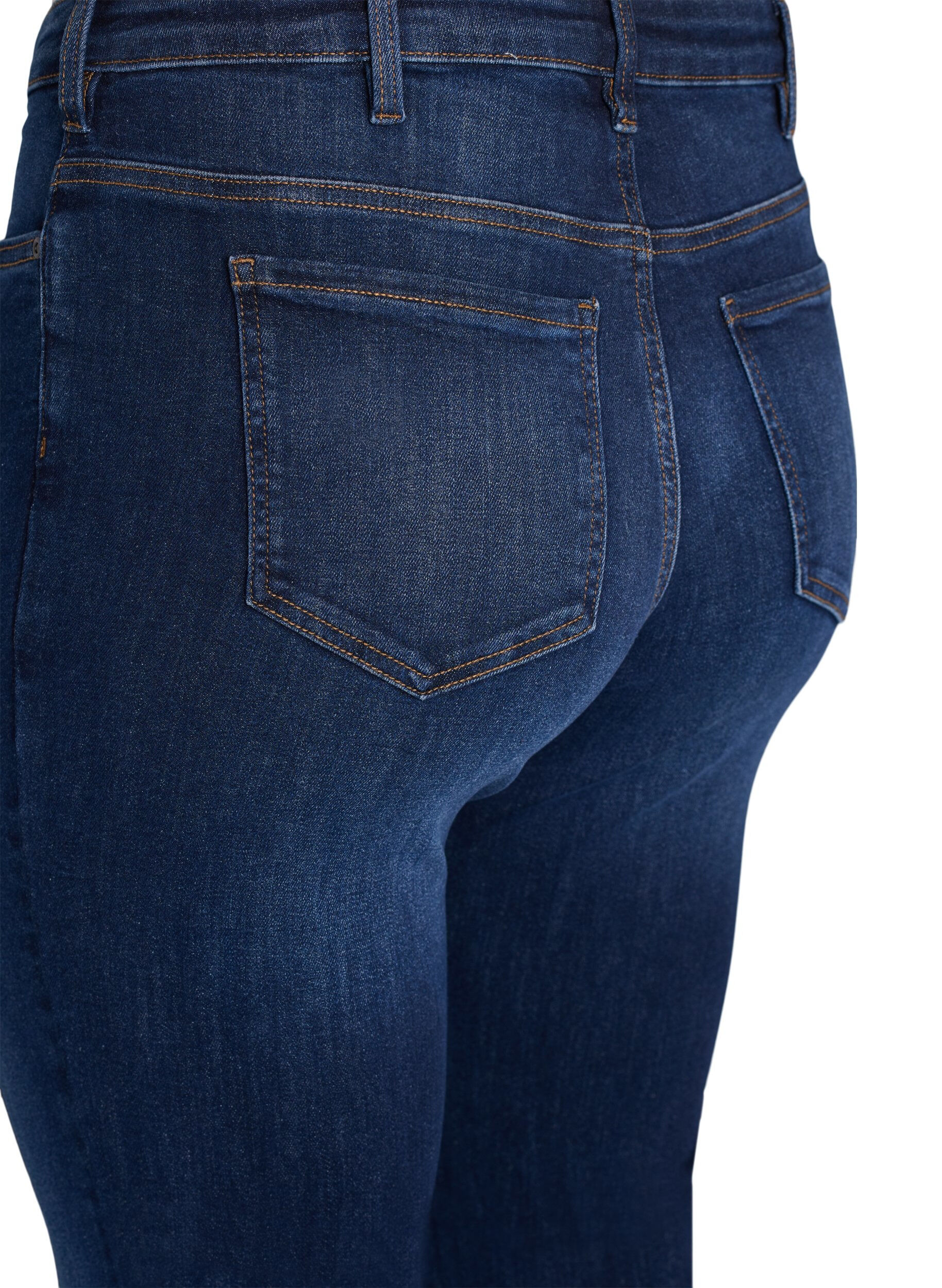 ZizziStrakke pasvorm jeans met een normale taille, Dark Blue, Packshot image number 3