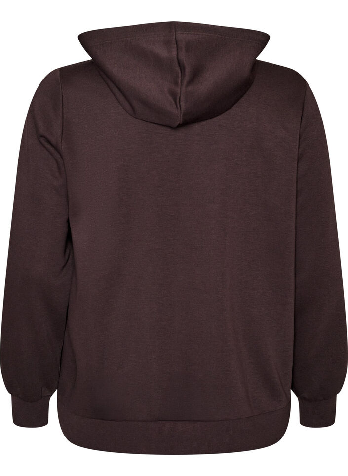 Sweatshirt met capuchon, ritssluiting en zakken, Bruin, Packshot image number 1