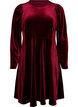 Fluwelen jurk met strassteentjes en A-lijnvorm, Rood, Packshot image number 0