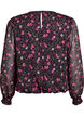 Chiffon blouse met bloemenprint en sheer mouwen, Zwart, Packshot image number 1