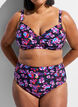 Bikinitop met beugel en patroon, Paars, Model image number 3