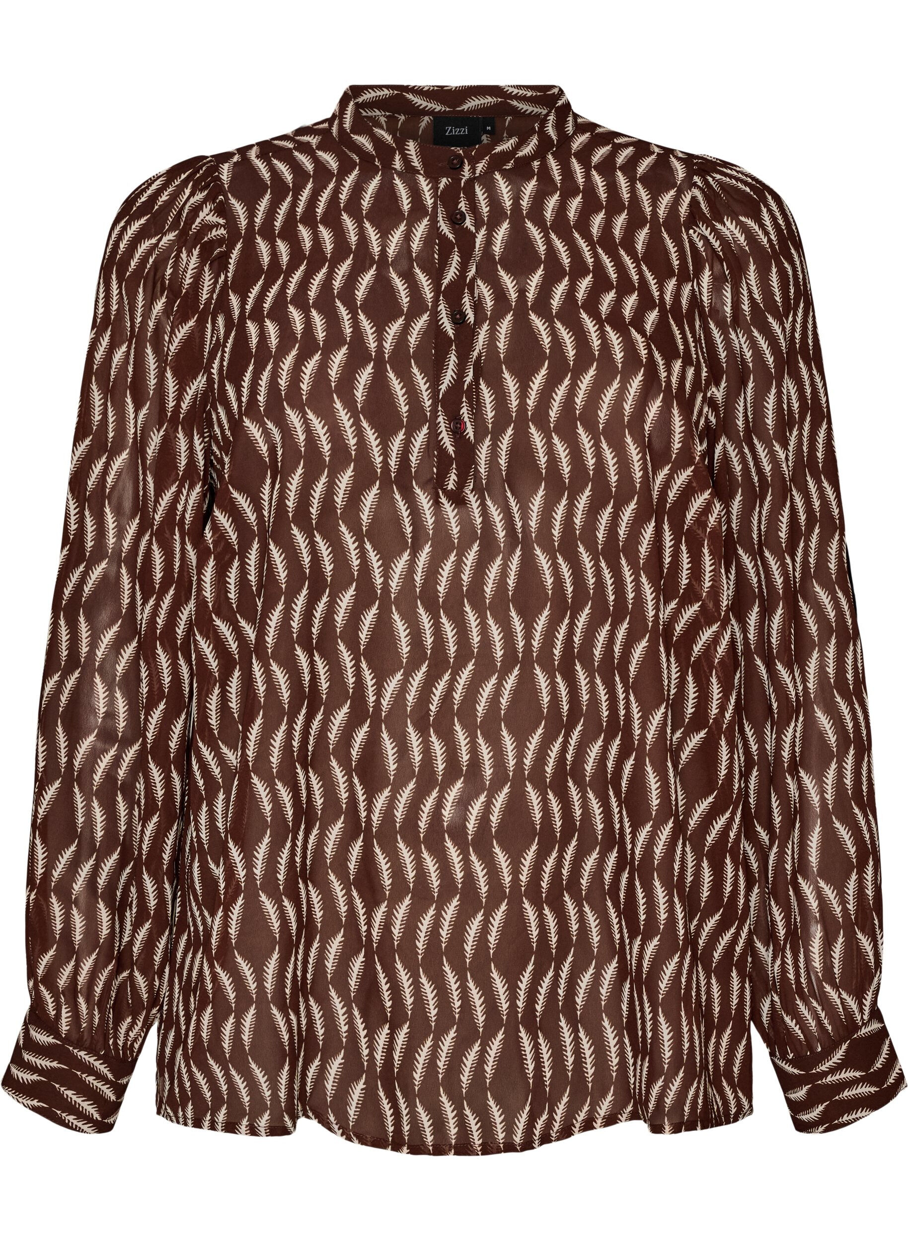 Blouse met all-overprint en korte knoopsluiting
