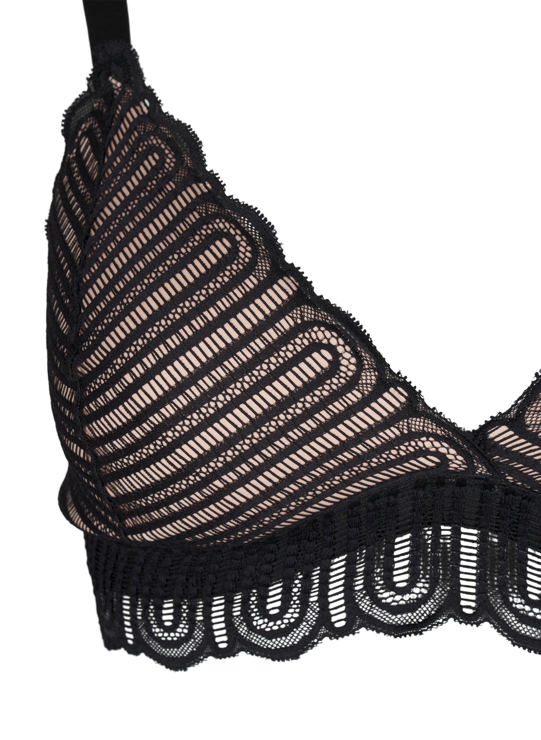 ZizziBralette met kant en zachte vulling, Zwart, Packshot image number 3