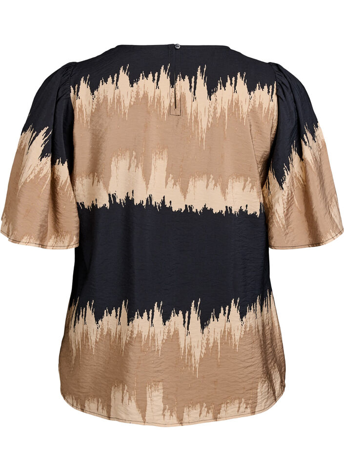 Blouse met wijde mouwen en grafische print, Color Fade AOP, Packshot