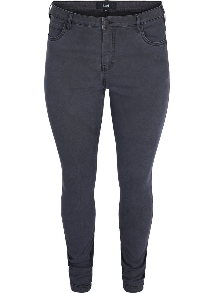 super slim fit Amy jeans met hoge taille, Grijs, Packshot image number 0