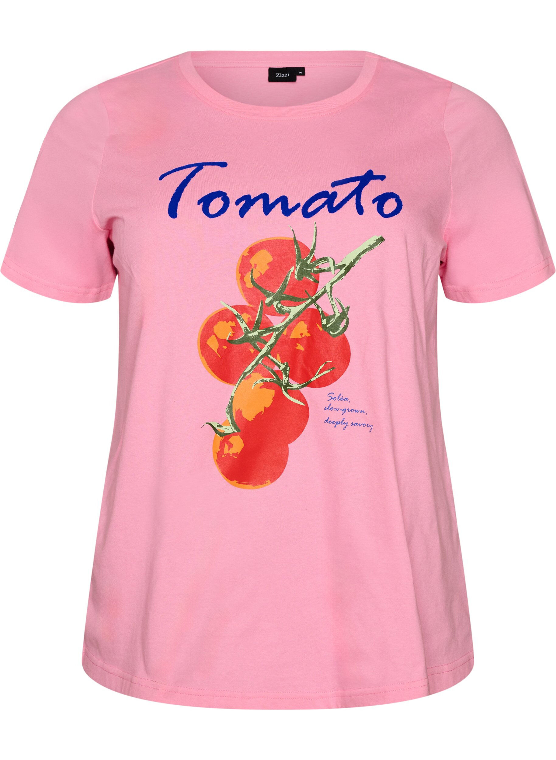 T-shirt van biologisch katoen met tomatenprint