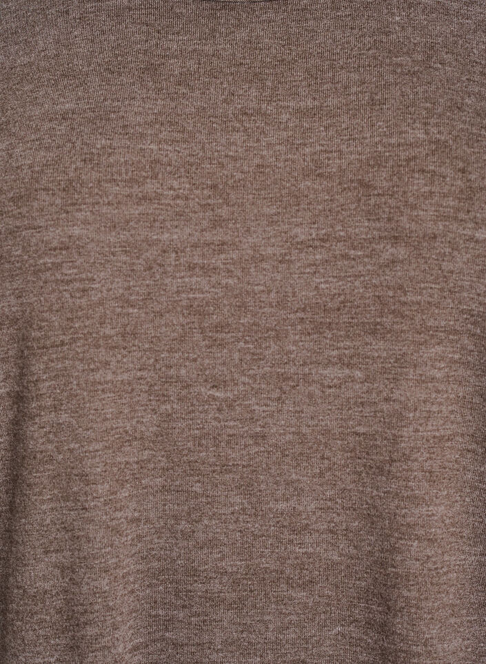 Jersey blouse met 3/4 mouwen, Bruin, Packshot image number 2
