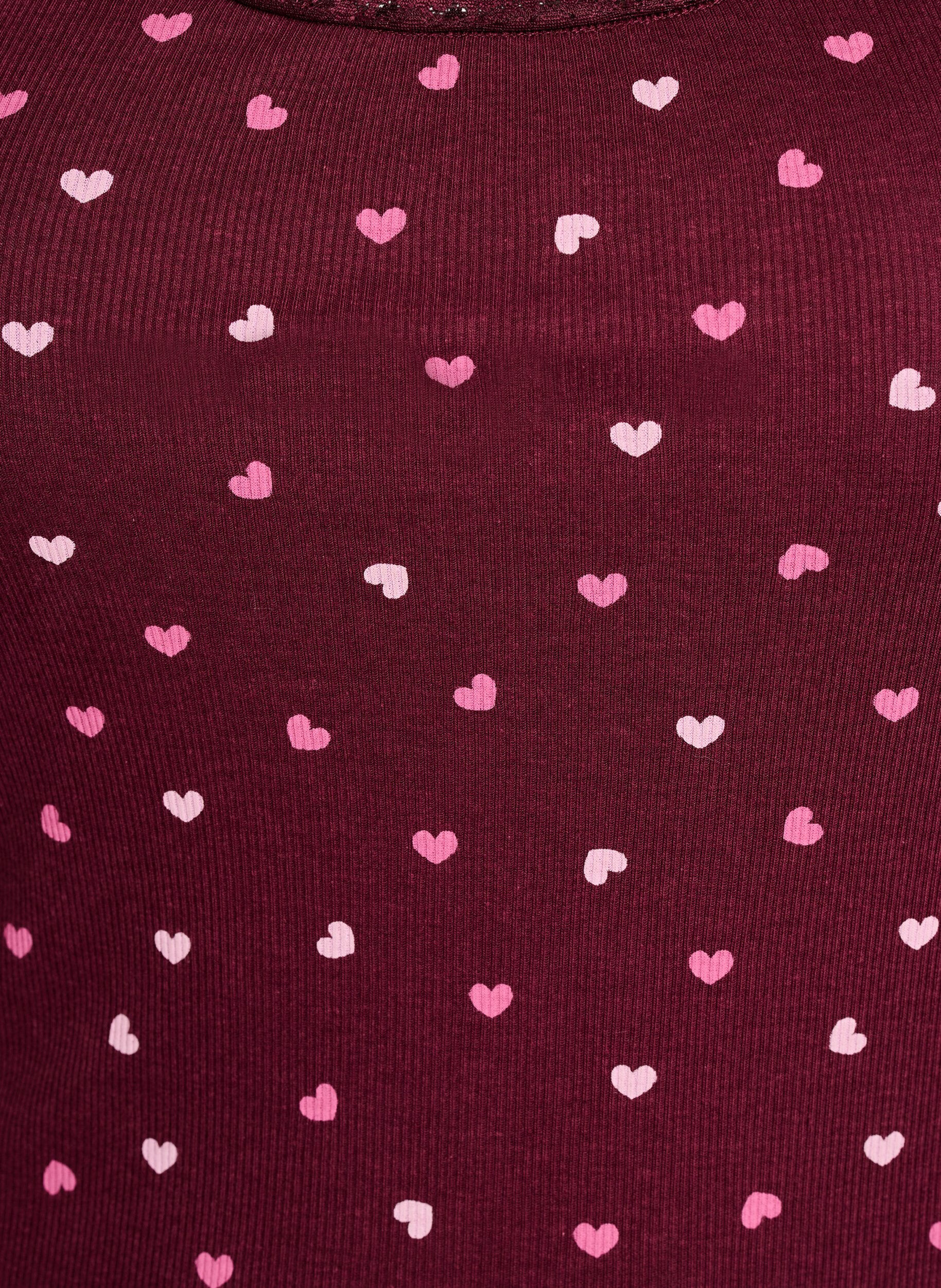 ZizziTop met print en kanten rand, Rood, Packshot image number 2