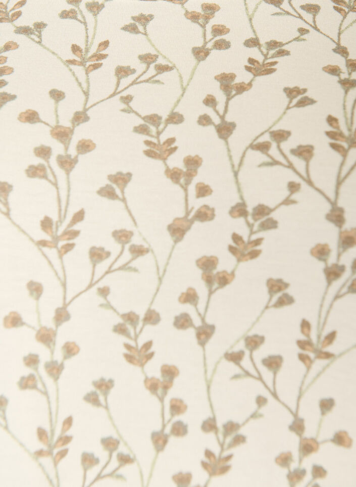 T-shirt met bloemenprint, Vanille, Packshot image number 2