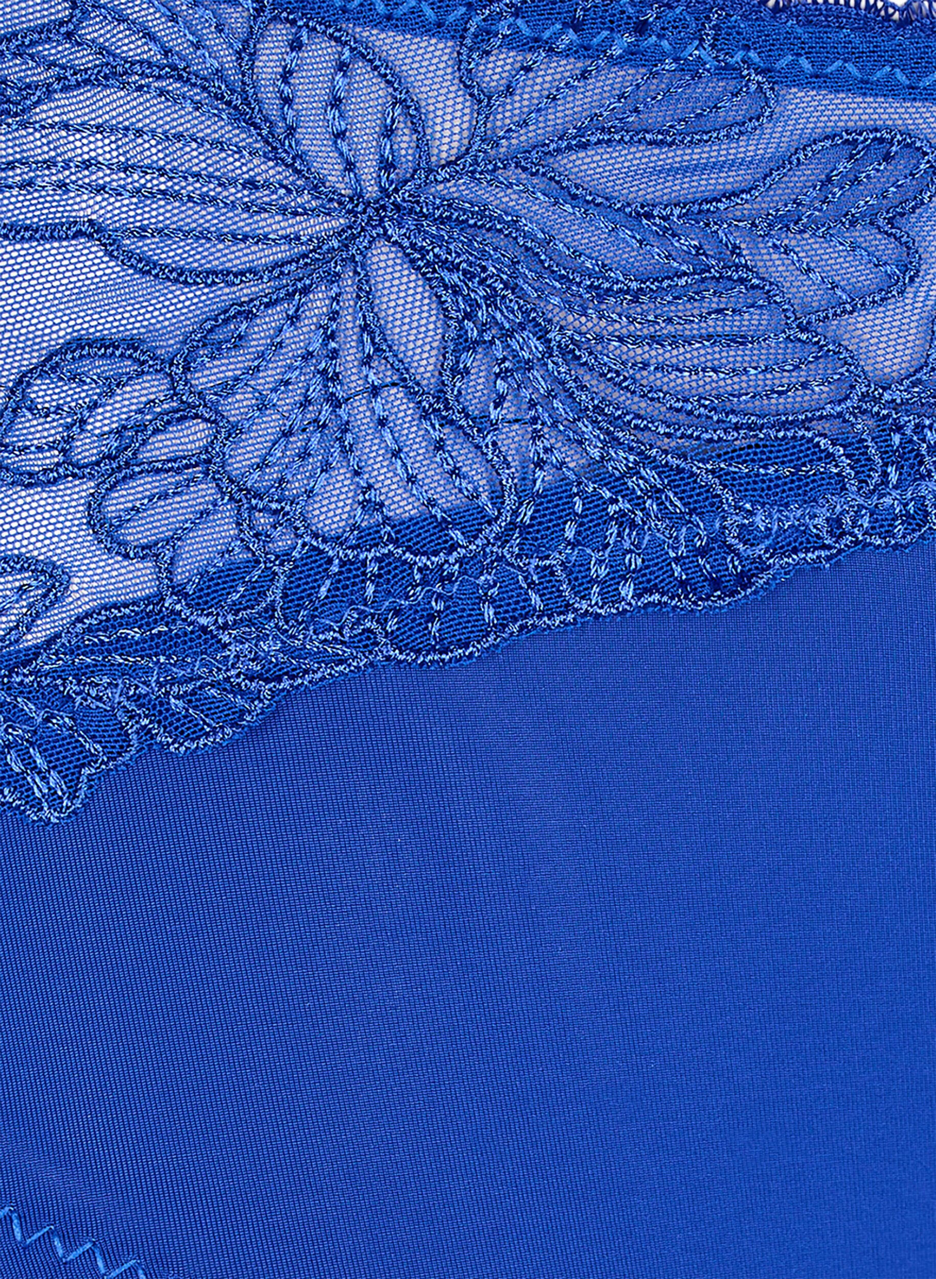 ZizziCulotte en microfibre et &agrave; dentelle florale, Bleu, Packshot image number 2