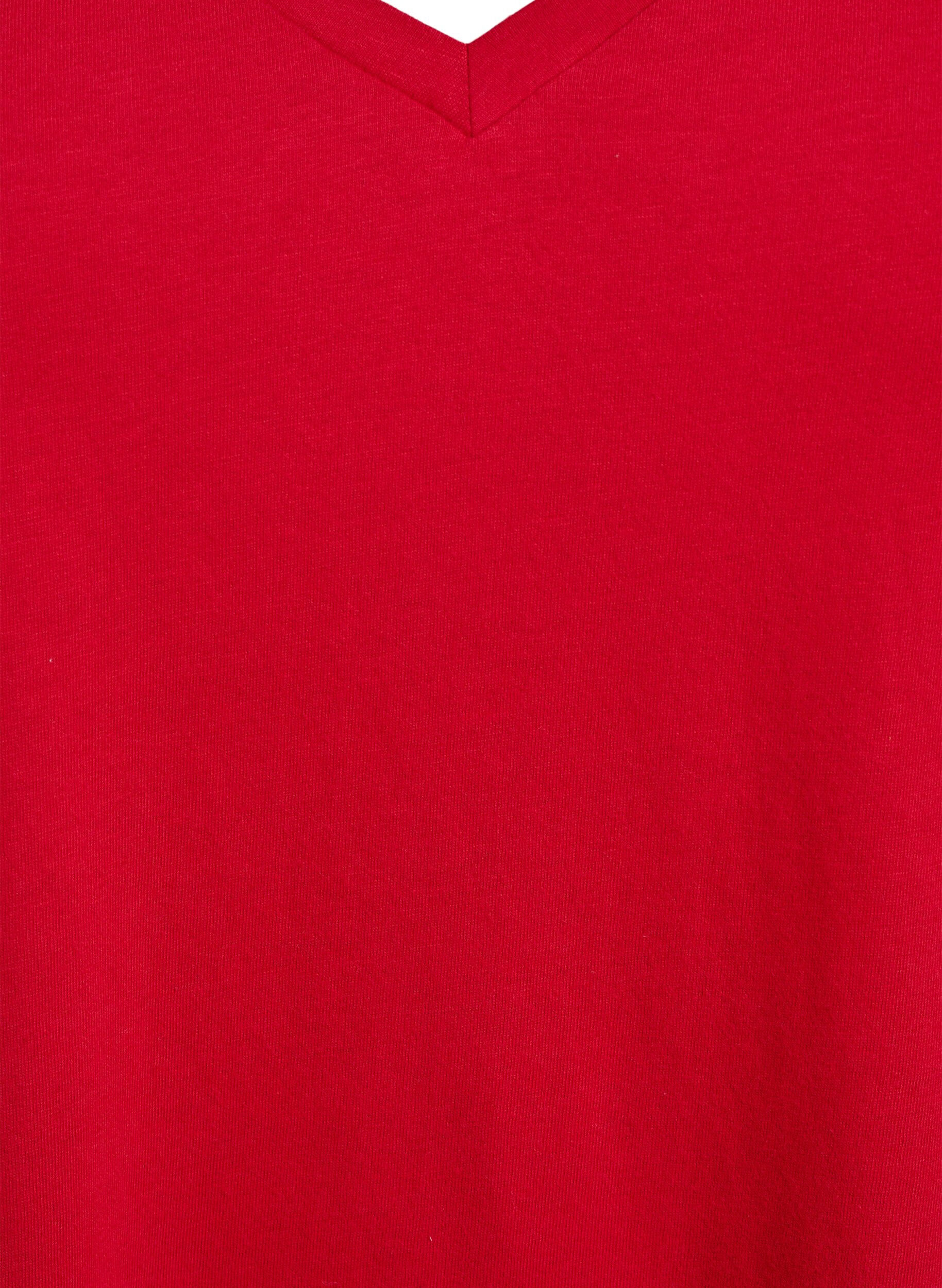 ZizziFLASH - T-shirt met V-hals, Rood, Packshot image number 2