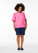 Blouse met korte, wijde mouwen, Roze, Model image number 1