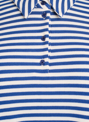 ZizziGestreept poloshirt met korte mouwen, Blue Stripe, Packshot image number 2