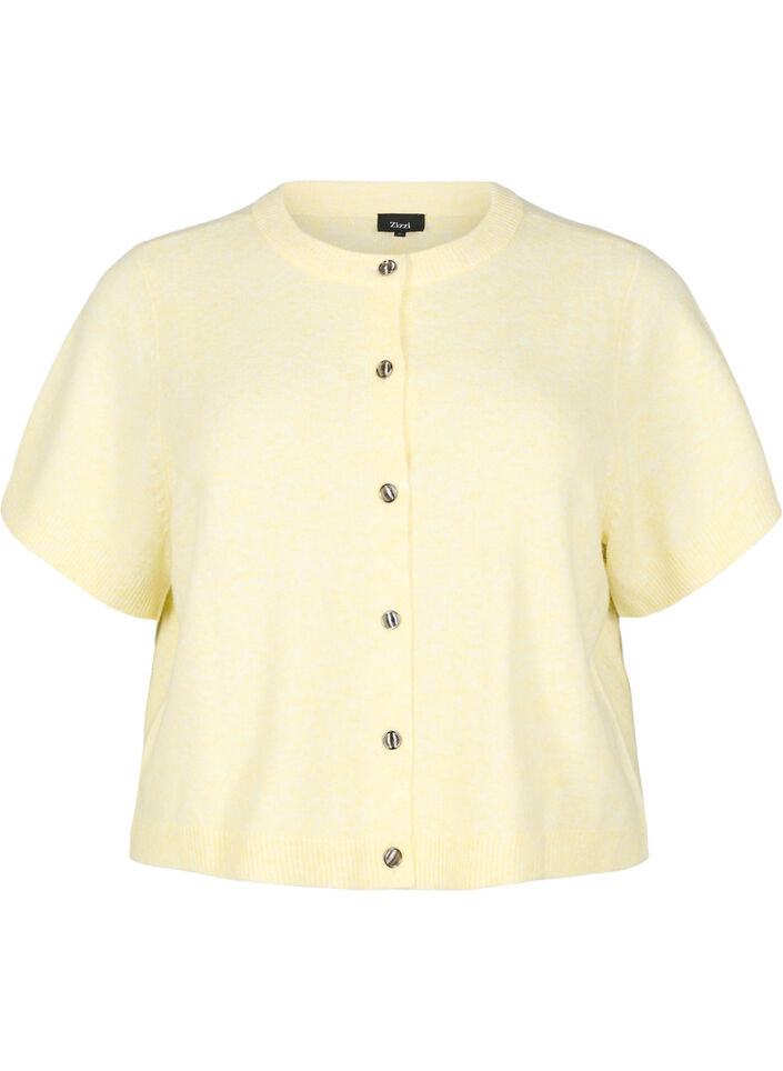 Gebreide kleding vest met korte mouwen, Geel, Packshot image number 0