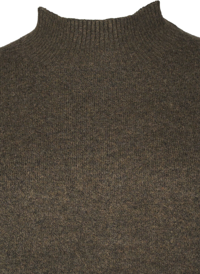 Gebreide wollen blouse met hoge hals, Sea Turtle Mel., Packshot image number 2