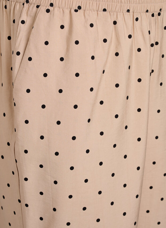 Broek met stippen en rechte pijpen, Doeskin w. dot AOP, Packshot