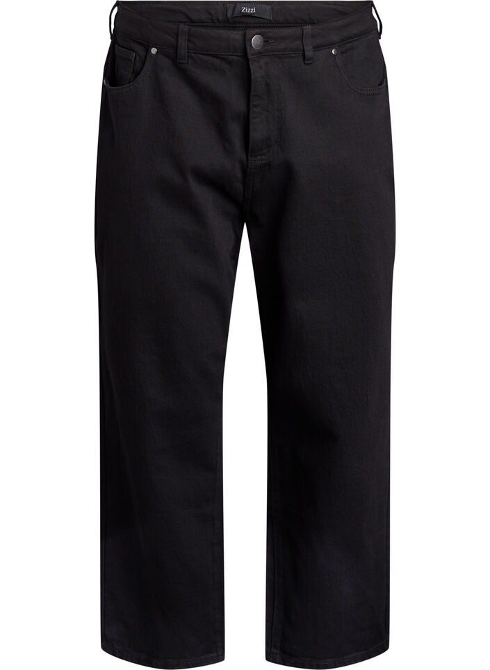 Losse jeans met gekorte lengte, Black Washed, Packshot