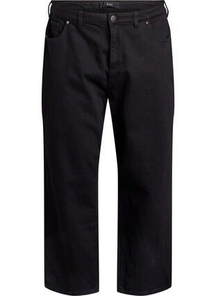 ZizziLosse jeans met gekorte lengte, Black Washed, Packshot image number 0