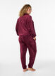 Losvallende fluwelen broek, Donker Bordeaux, Model image number 1